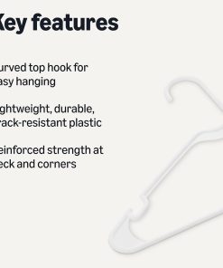 Alternative view of Amazon Basics Space Saving Plastic Clothes Hangers. Sturdy Closet Organizer for Shirts and Jackets. Adult Size. White. 50-Pack