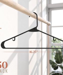 Alternative view of Plastic Hangers 50 Pack Black - Clothes Hangers - Makes The Perfect Coat Hanger and General Space Saving Hangers for Closet and New Apartment Essentials - Percheros Ganchos para Colgar Ropa Hangars